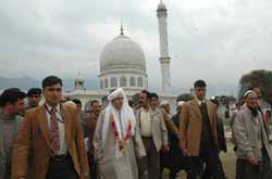 Chief Minister visiting Hazratbal Shrine in Srinagar, Kashmir