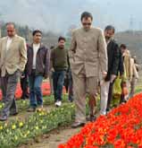 Chief Minister Omar Abdullah during his visit to Tulip Garden