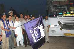 Minister for Tourism and Culture, Mr Nawang Rigzin Zora flagging offShri Amarnathji Yatra 2009.