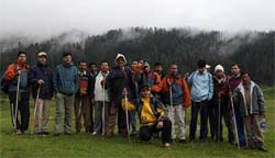 Trekking Expedition at the Hill Resort of Gulmarg led by members of J&K Tourism Department, Kashmir.