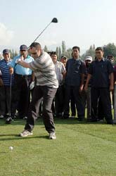 Mr. Omar Abdullah  during 2nd one day Chief Minister's Golf Championship at Royal Spring Golf Course, Kashmir.
