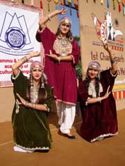 A view of artists from Jammu & Kashmir performing during the inaugural ceremony of National Crafts Festival at Chandigarh.