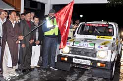 A view of Ist Mughal Road Motor Rally-2010 starting from Srinagar, Kashmir.