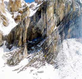 Recent view of Shri Amarnathji Cave Shrine.