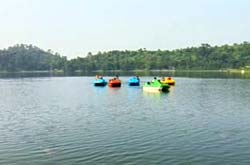 A view of Boating in Mansar Lake.
