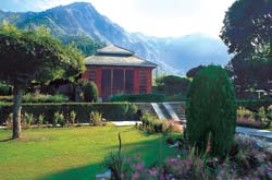A view of Chashma Shahi Garden in Srinagar, Kashmir.
