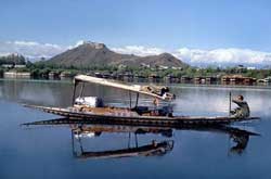 A view ofShikara In Dal Lake.