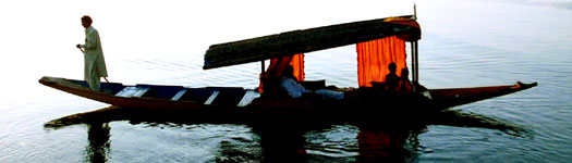 A view of Shikara in the world famour Dal Lake in Srinagar, Kashmir.