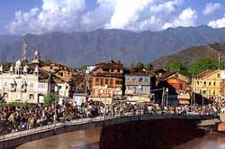 Amira Kadal bridge in central Srinagar.