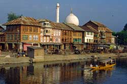 A view of locality in Srnagar near Hazratbal Shrine..