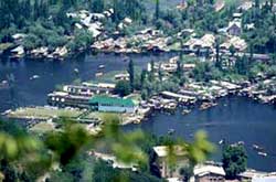 An arial view of Dal Lake Srinagar.