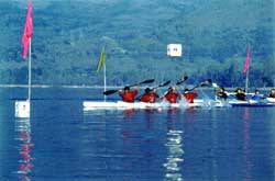 A Kayaking competition on Dal Lake.