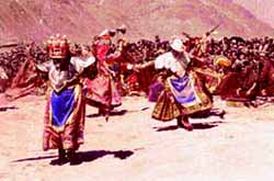 Mask dancers in the Festival