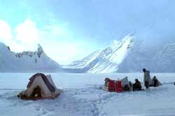 A mountaineering camp site