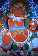 Fresco of Buddhist Deity .