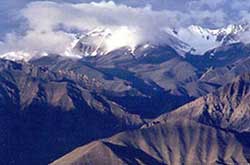 The Ladakh mountainscape.