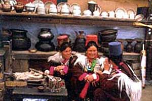 Kitchen of a traditional Ladakhi home .