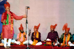 Local artists performing during Navratra.