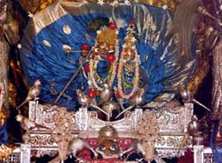 View of decorated temple during Janmashthami
